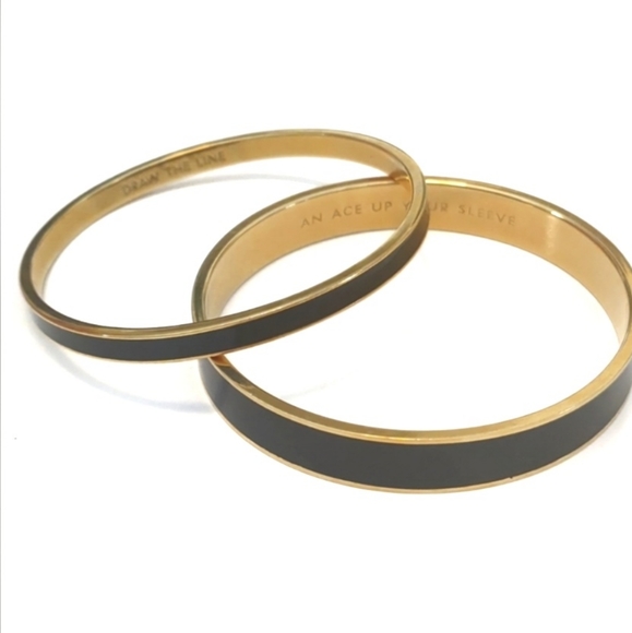 kate spade Jewelry - Kate Spade | Black and Gold Set *RARE* idiom bangles